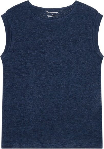 Thumbnail - KnowledgeCotton Apparel - Women's Loose Fold Up Linen - Top Gr M blau