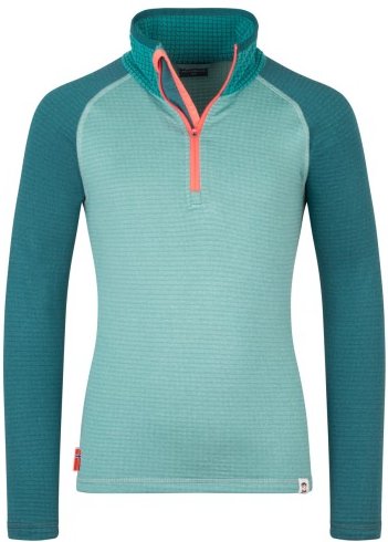 Thumbnail - Trollkids - Kid's Rauland Half Zip - Fleecepullover Gr 128 türkis
