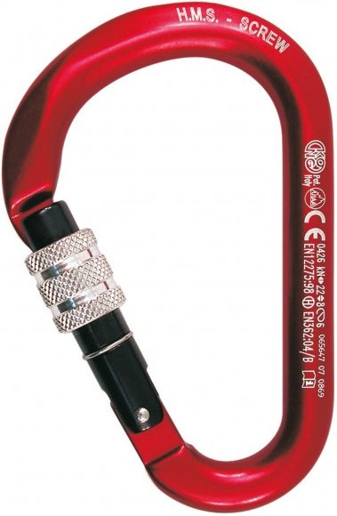 Thumbnail - Kong - HMS Classic Screw Sleeve - HMS-Karabiner rot