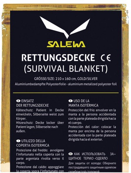 Salewa - Rescue Blanket - Rettungsdecke Gr 210 x 160 cm gold /grau