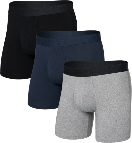 Thumbnail - Saxx - Droptemp Cooling Cotton Boxer Brief Fly 3-Pack - Alltagsunterwäsche Gr L grau