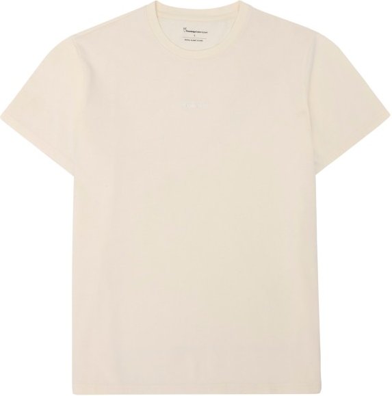 KnowledgeCotton Apparel - Regenerative Organic Cotton Chest Embroidery II - T-Shirt Gr S beige