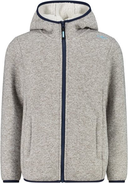 CMP - Girl's Jacket Fix Hood Bonded Knitted w. Fur - Fleecejacke Gr 152 grau