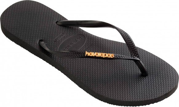 Havaianas - Women's Slim Logo Metallic - Sandalen Gr 33/34 grau/schwarz