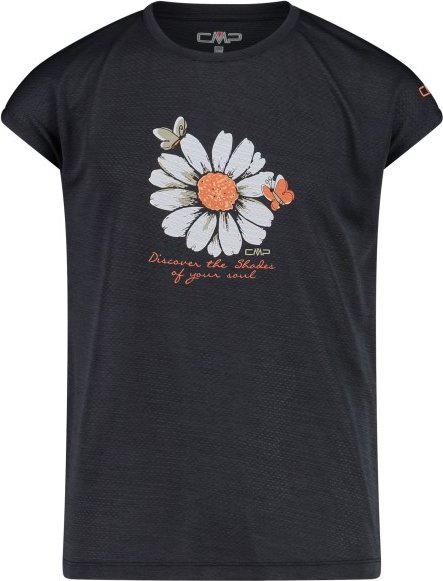 CMP - Girl's Jacquard Jersey T-Shirt - Funktionsshirt Gr 110 schwarz