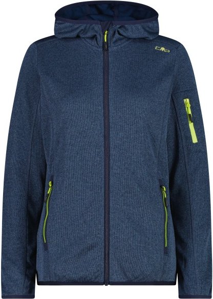 CMP - Women's Jacket Fix Hood Knitted + Mesh - Fleecejacke Gr 34 blau