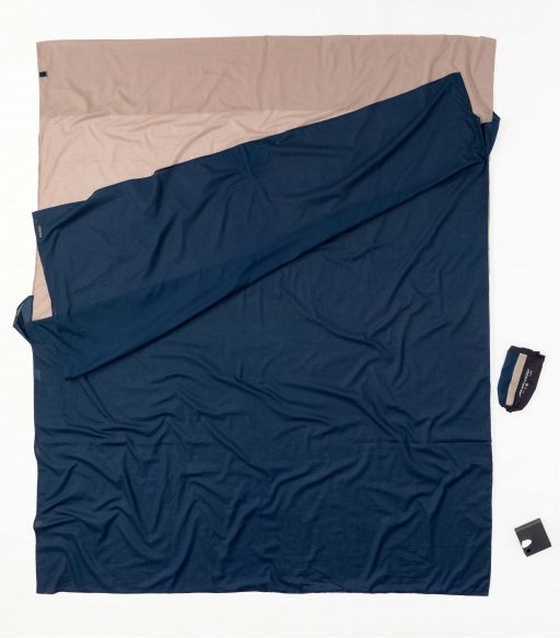 Cocoon - Travelsheet Doublesize Egyptian Cotton - Reiseschlafsack Gr 220 x 176 cm - Double blau
