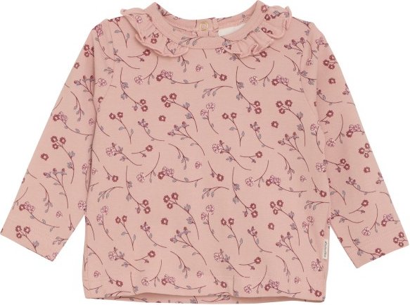 Minymo - Girl's T-Shirt L/S AOP - Longsleeve Gr 62 rosa