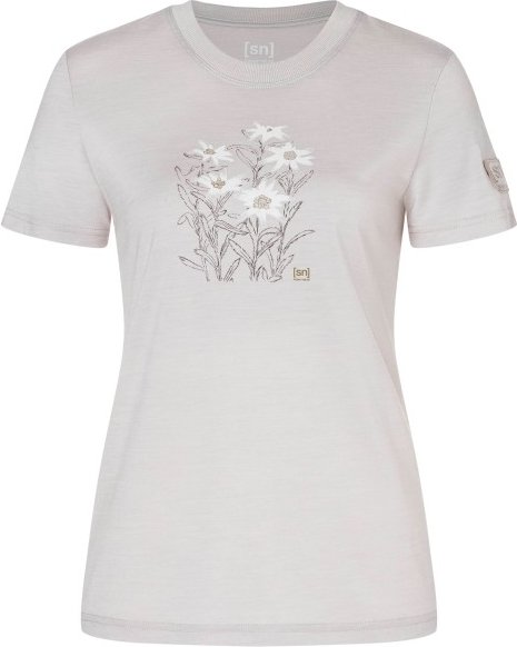 super.natural - Women's Edelweiss Bio Jersey Tee - Merinoshirt Gr S grau