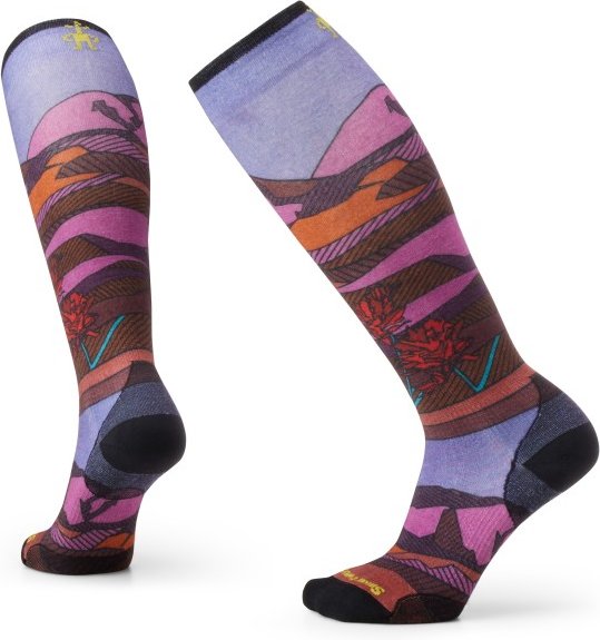 Thumbnail - Smartwool - Women's Ski Zero Cushion Floral Field Print OTC - Skisocken Gr S lila