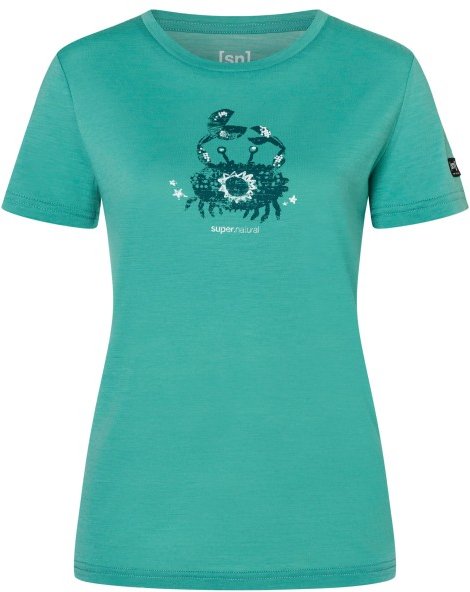 super.natural - Women's Mrs Crab Tee - Merinoshirt Gr XL grün/ various