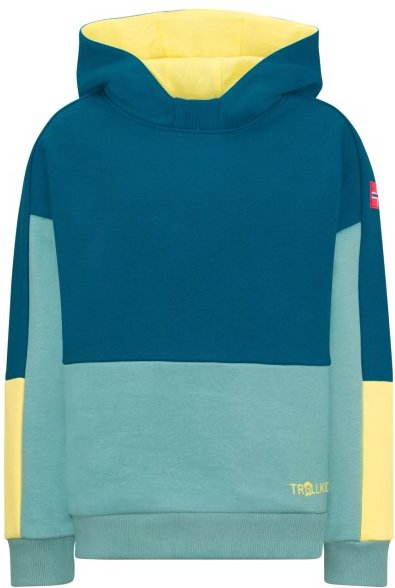 Trollkids - Kid's Rondane Sweater - Hoodie Gr 128 blau/türkis