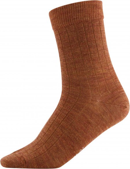 Thumbnail - Joha - 4037 Wool Rib Socks Wool/Polyamide/Elasthane - Merinosocken Gr 43-46 braun