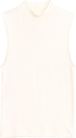 KnowledgeCotton Apparel - Women's High Neck Rib Top - Top Gr L weiß