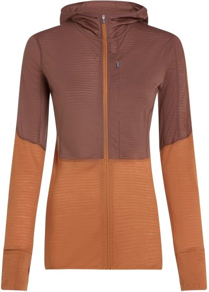 Icebreaker - Women's 200 RealFleece Descender L/S Zip Hoodie - Merinohoodie Gr XS braun