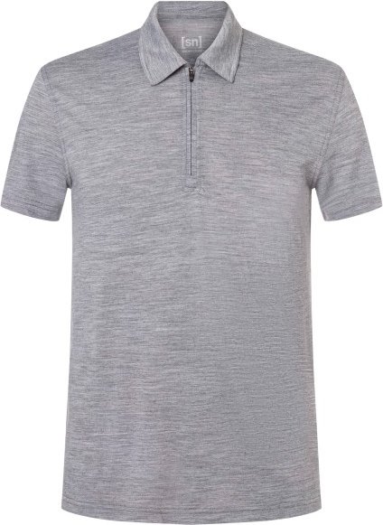 super.natural - Zip Polo - Merinoshirt Gr M grau
