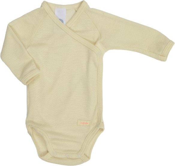 Sanetta - Kid's Wrapover Body 1/1 Wool - Merinounterwäsche Gr 68/74 beige