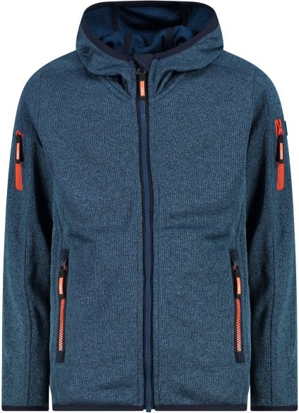 CMP - Kid's Jacket Fix Hood Knitted + Mesh - Fleecejacke Gr 98 blau