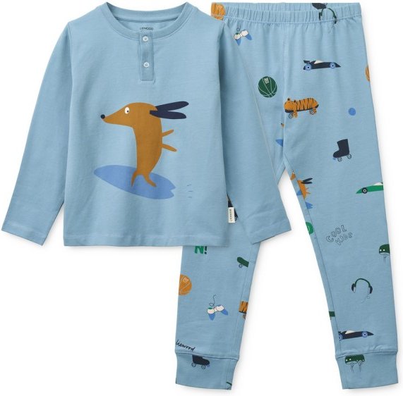 LIEWOOD - Kid's Wilhelm Printed Pyjamas Set - Schlafanzug Gr 98-104 blau/türkis