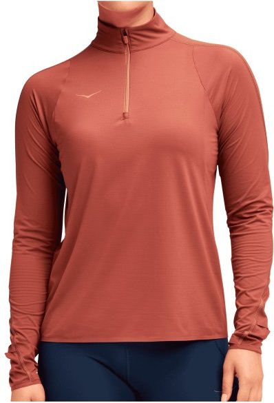 Thumbnail - HOKA - Women's Glidetech Quarter Zip - Laufshirt Gr S rot
