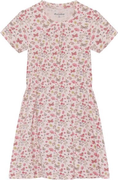 Minymo - Kid's Dress S/S AOP - Kleid Gr 104 rosa