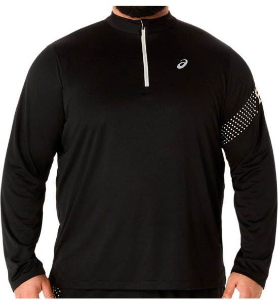 Thumbnail - Asics - Asics Icon L/S 1/2 Zip - Laufshirt Gr L schwarz