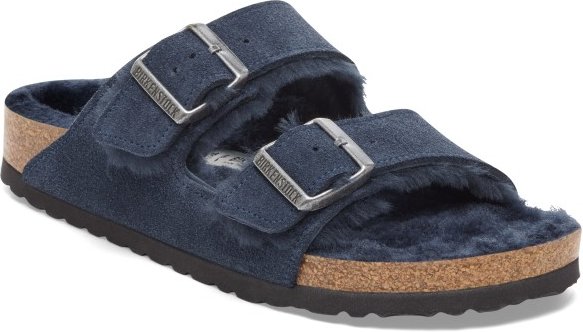 Birkenstock - Arizona Suede Shearling - Sandalen Gr 38 - Regular blau