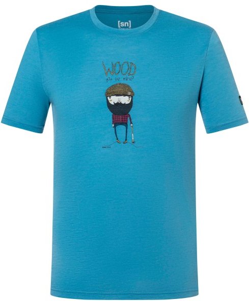 super.natural - Wood Crafti Tee - Merinoshirt Gr XL blau