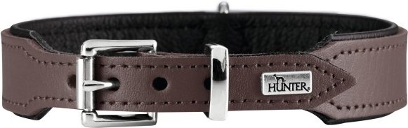 Hunter - Halsband Basic - Hundehalsband Gr Halsumfang 36-43 cm braun/schwarz