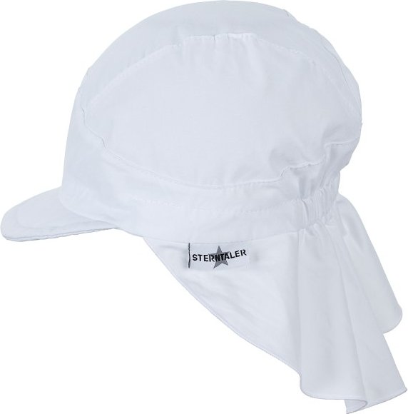Sterntaler - Kid's Schirmmütze mit Nackenschutz Uni - Cap Gr 51 cm weiß