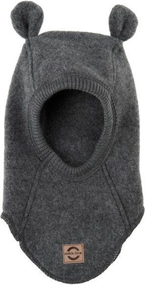 Thumbnail - Mikk-Line - Kid's Wool Fullface with Ears - Mütze Gr 86/92 grau