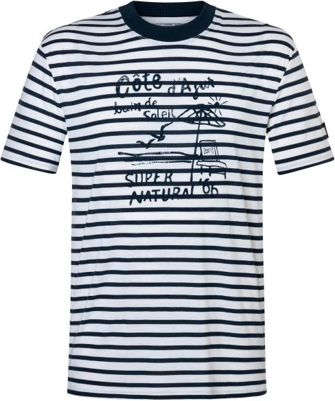 super.natural - Stripe Cote D'Azur Bio Jersey Tee - Merinoshirt Gr M grau