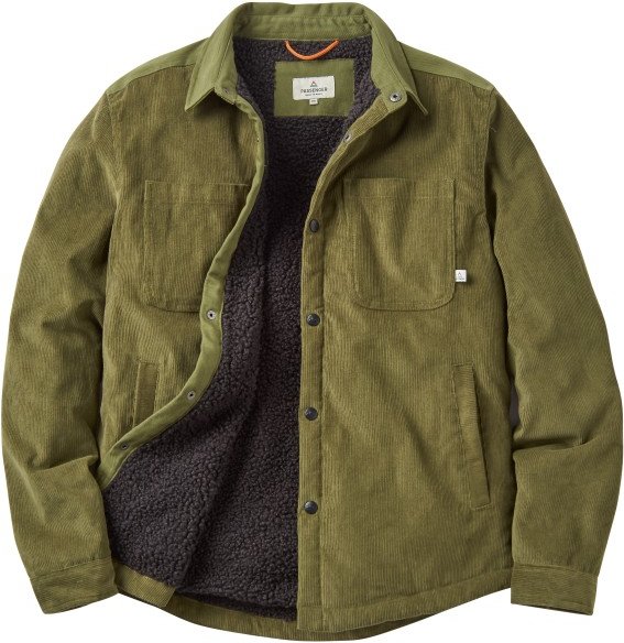 Passenger - Kodiak 2.0 Sherpa Lined Cord Overshirt - Hemd Gr M oliv
