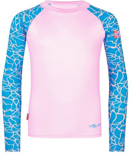 Trollkids - Girl's Haukland Shirt - Lycra Gr 98 rosa