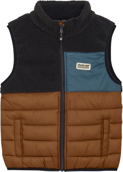 Color Kids - Kid's Fleece Waistcoat With Quilt - Fleeceweste Gr 140 braun/schwarz
