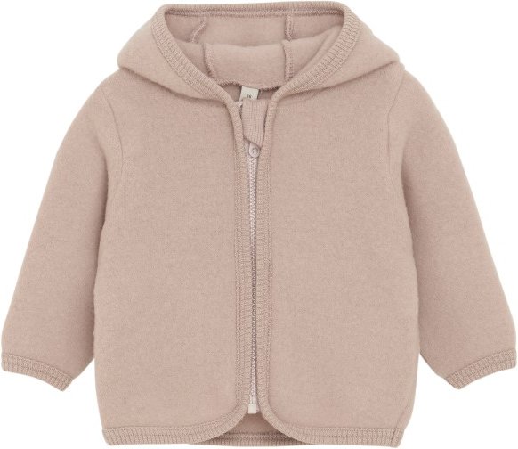 Huttelihut - Baby's Jacket Bear Ears Wool Fleece - Merinojacke Gr 68 beige