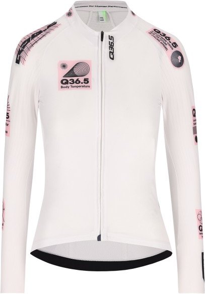 Thumbnail - Q36.5 - Women's Gregarius Hybrid Light Retrofuture Long Sleeve Jersey - Radtrikot Gr L weiß