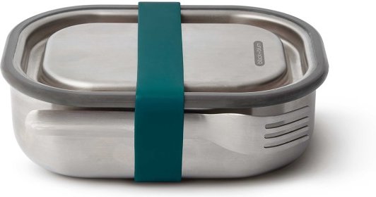 black+blum - Edelstahl Lunchbox klein - Essensaufbewahrung Gr 600 ml grau