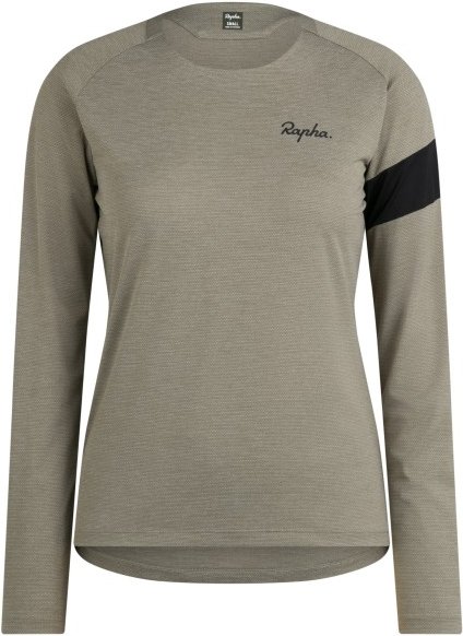 Rapha - Women's Trail Long Sleeve Technical T-Shirt - Radtrikot Gr L grau/beige