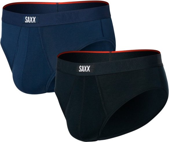 Saxx - Vibe Xtra Soft Comfort Brief Fly 2-Pack - Alltagsunterwäsche Gr XL schwarz/blau