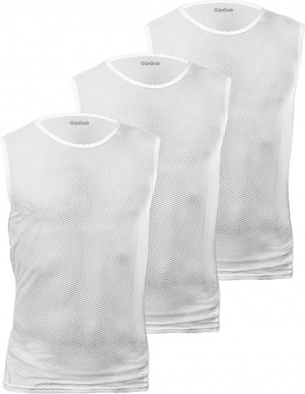 GripGrab - Ultralight Sleeveless Mesh Baselayer 3-Pack - Funktionsshirt Gr XXL grau/weiß