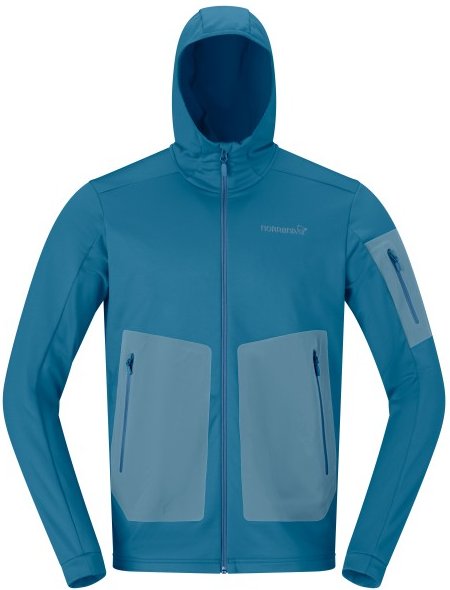 Norrøna - Falketind Warm2 Stretch Hood - Fleecejacke Gr XL blau