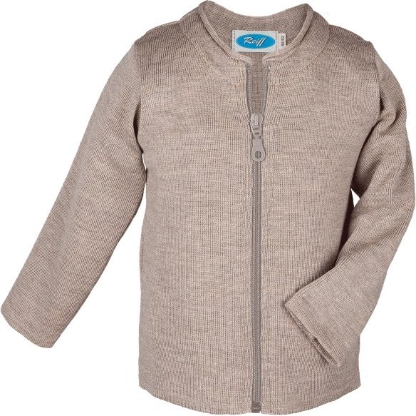 Thumbnail - Reiff - Kid's Jacke Elina - Merinojacke Gr 74/80 braun/grau