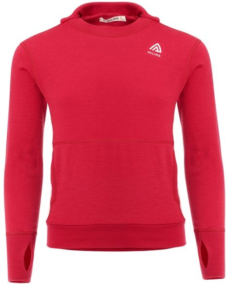 Aclima - Kid's Warmwool Hoodsweater - Merinohoodie Gr 140 rot