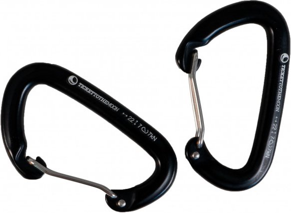 Ticket to the Moon - Pair of Aluminium AL-7075 High Strength Carabiners - Hängemattenaufhängung schwarz