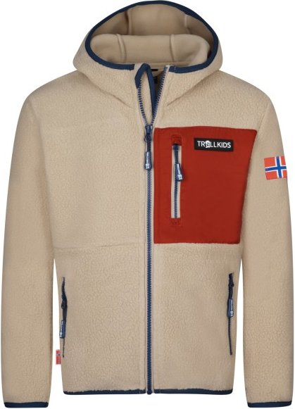 Thumbnail - Trollkids - Kid's Aurlandsfjord Jacket - Fleecejacke Gr 140 beige