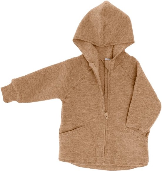 Engel - Baby-Jacke mit Kapuze und Reißverschluß - Wolljacke Gr 74/80 beige