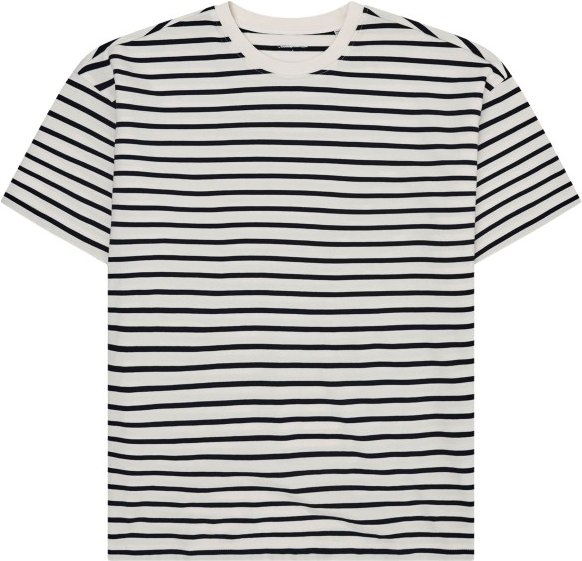 KnowledgeCotton Apparel - Organic Cotton Striped T-Shirt - T-Shirt Gr S grau