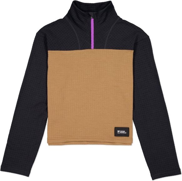 Thumbnail - Mons Royale - Women's Offgrid Merino Fleece L/S - Fleecepullover Gr L schwarz/beige