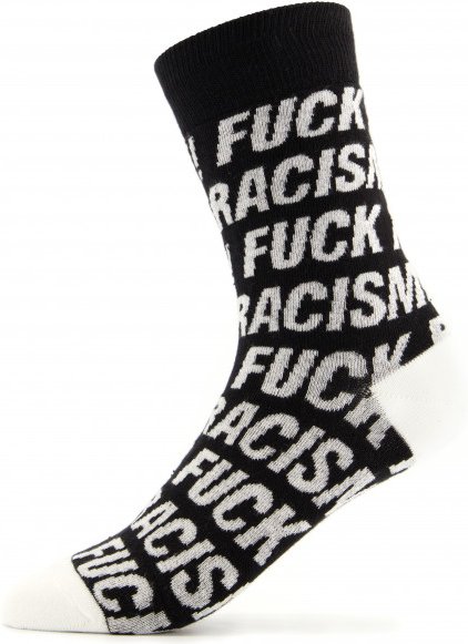 DEDICATED - Socks Sigtuna Fuck Racism Pattern - Multifunktionssocken Gr 36-40 schwarz/grau